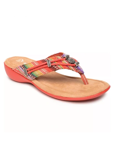 Minnetonka Women's Silverthorne 360 Thong Sandals In Frisco Stripe In Multi