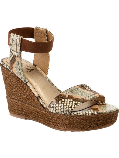 Lucca Lane Emmalyn Womens Leather Ankle Espadrilles In Brown