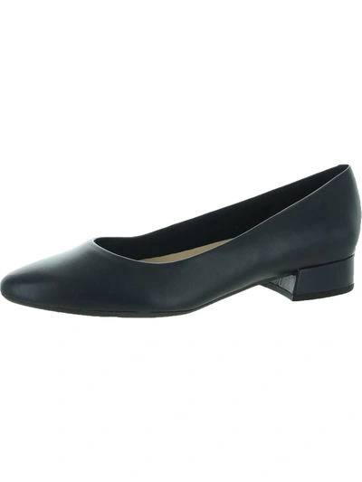 Easy Spirit Caldise Womens Leather Low Heel Block Heels In Blue