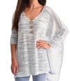 ANGEL V-NECK 3/4 SLEEVE TUNIC IN SKY BLUE