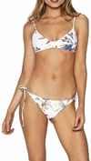 Laundry By Shelli Segal Lily Itsy Seamless Fit Tie Strap Bikini Bottom Swimsuit In Bird Of Paradise White In Multi