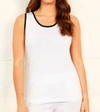 Angel Contrast Tank In White/black In White