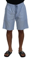 DOLCE & GABBANA DOLCE & GABBANA LIGHT BLUE BERMUDA MID WAIST CASUAL MEN'S SHORTS