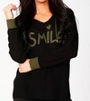 ANGEL SMILE HOODIE IN BLACK/MOSS