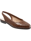 TROTTERS Lucy Womens Leather Woven Slingbacks