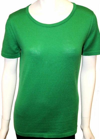 Angel Short Sleeve Crew-neck Shell Top In Green