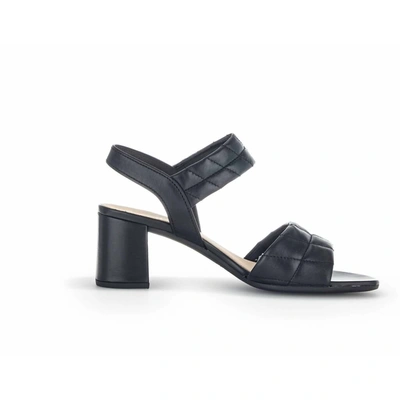 Gabor Quilted Heeled Dress Sandal In Black