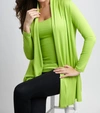 ANGEL DRAPED LONG CARDIGAN IN LIME