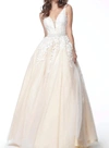 Jvn Embellished Sleeveless Evening Gown In White/nude In Multi
