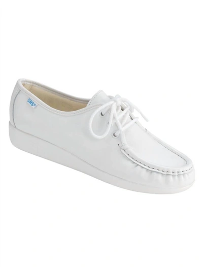 Sas Women's Siesta Lace Up Loafer - Medium In White