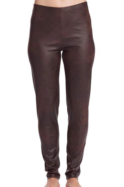 Angel Microfiber Leather Pant In Brown