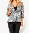 ANGEL WILD ONE BUTTON BLAZER IN AQUAWHITE