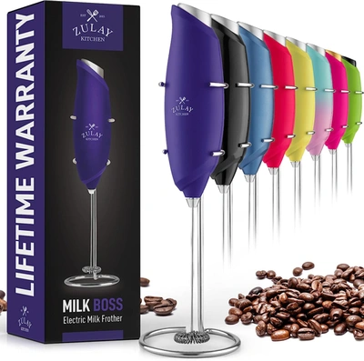 Zulay Kitchen Premium One-touch Milk Frother For Coffee In Purple