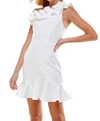 TCEC ONE SHOULDER MINI DRESS IN WHITE