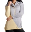 Angel 2-tone Draw String Cowl Neck Pullover In Yellow/gray In Yellow