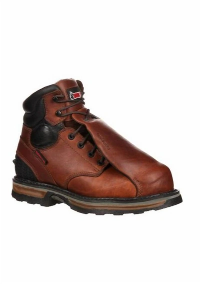 Rocky Men's Elements Steel Waterproof Steel Toe Met-guard Work Boot - Wide Width In Brown