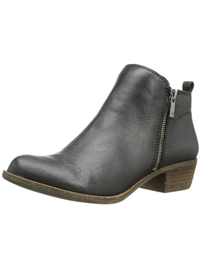 Lucky Brand Basel Womens Textured Ankle Boots In Black