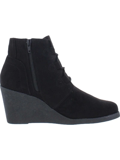 Style & Co Noellee Womens Padded Insole Wedge Boots In Black