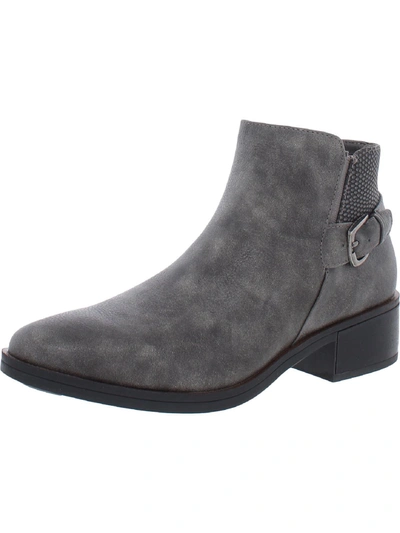 Baretraps Rudy Womens Faux Suede Block Heel Ankle Boots In Grey