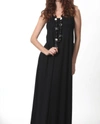 ANGEL BACK BUCKLE MAXI DRESS IN BLACK MULTI