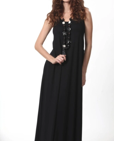 Angel Back Buckle Maxi Dress In Black Multi