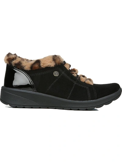 Bzees Golden Womens Faux Fur Lined Fashion Sneakers In Black