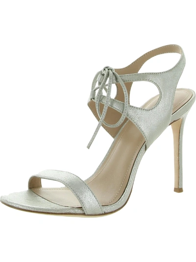 Pour La Victoire Elisapo Womens Open Toe Ankle Strap Pumps In Silver