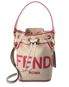 Fendi Ivory Fabric Mini Mon Tresor Bucket Bag In White