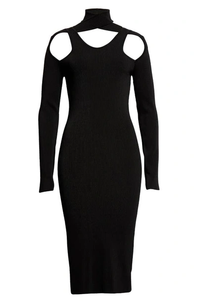 Coperni Black Twisted Cutout Midi Dress