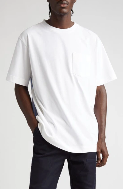 SIMONE ROCHA PATCHWORK STRIPE POCKET T-SHIRT