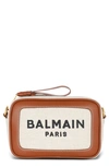Balmain B-army Mini Camera Bag Crossbody In Gem Natural/ Brown