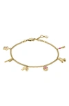 Fossil X Barbie® Charm Bracelet In Gold