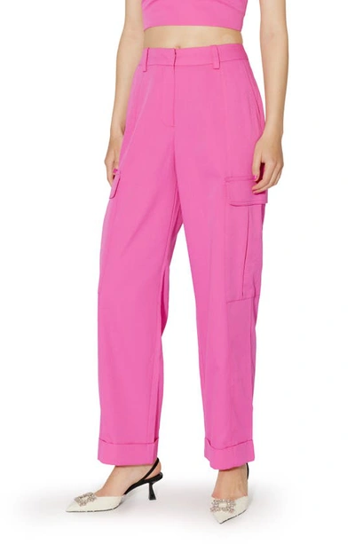 Something New Jane Utility Cargo Trousers In Shocking Pink