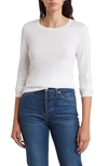 Nordstrom Crewneck Long Sleeve Cotton T-shirt In White