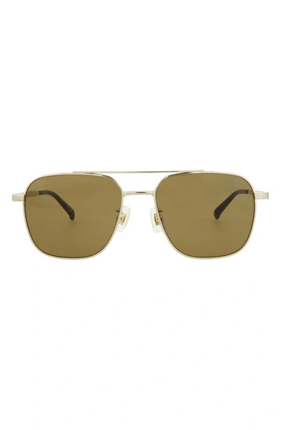 Dunhill Core 54mm Aviator Sunglasses In Gold