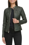 GUESS FAUX LEATHER RACER JACKET