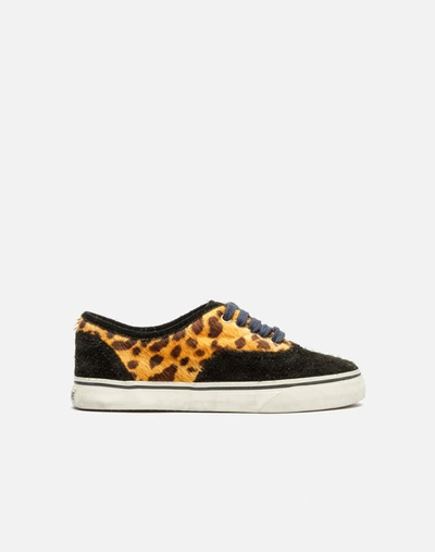 Re/done 70s Low Top Skate In Leopard Calf Hair