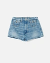 Re/done 70s Pocket High-rise Denim Shorts In Vintage Fade