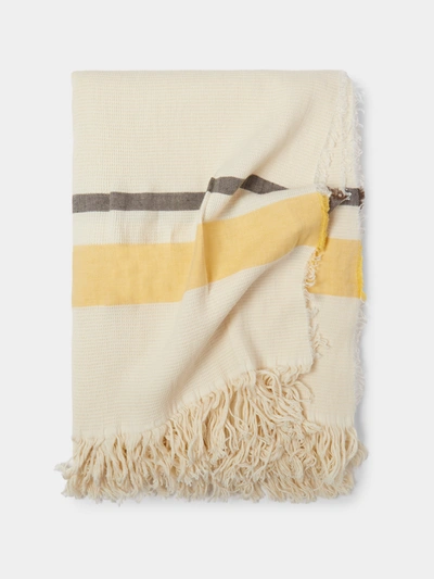 The House Of Lyria Audacia Handwoven Linen Towel In Neutral