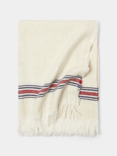 The House Of Lyria Generosita Large Handwoven Linen Towel In Neutral