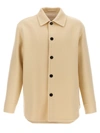 Jil Sander Tailored Wool Coat With Button Closure In White