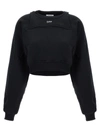 Off-white Cotton Sweatshirt With Frontal Logo In Black