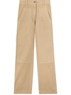 Palm Angels Mid-rise Straight-leg Trousers In Beige