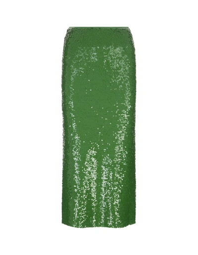 Tory Burch Sequin Skirt In Court Green