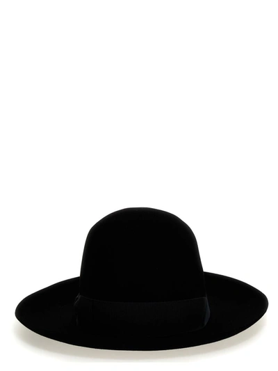 Borsalino Q.s. Folar Liscio Hats Black In Negro