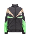 Gucci Panelled Gg Canvas Bomber Jacket In Black