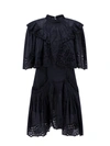 Isabel Marant Étoile Cotton Dress With Embroidered Profiles In Black