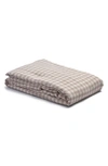 Piglet In Bed Gingham Linen Duvet Cover In Mushroom