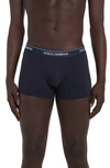 Dolce & Gabbana Pack Of Two Logo Cotton-blend Jersey Boxer Briefs In Dark Blue