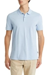 Hugo Boss Pallas Regular Fit Logo Embroidered Polo Shirt In Light Blue